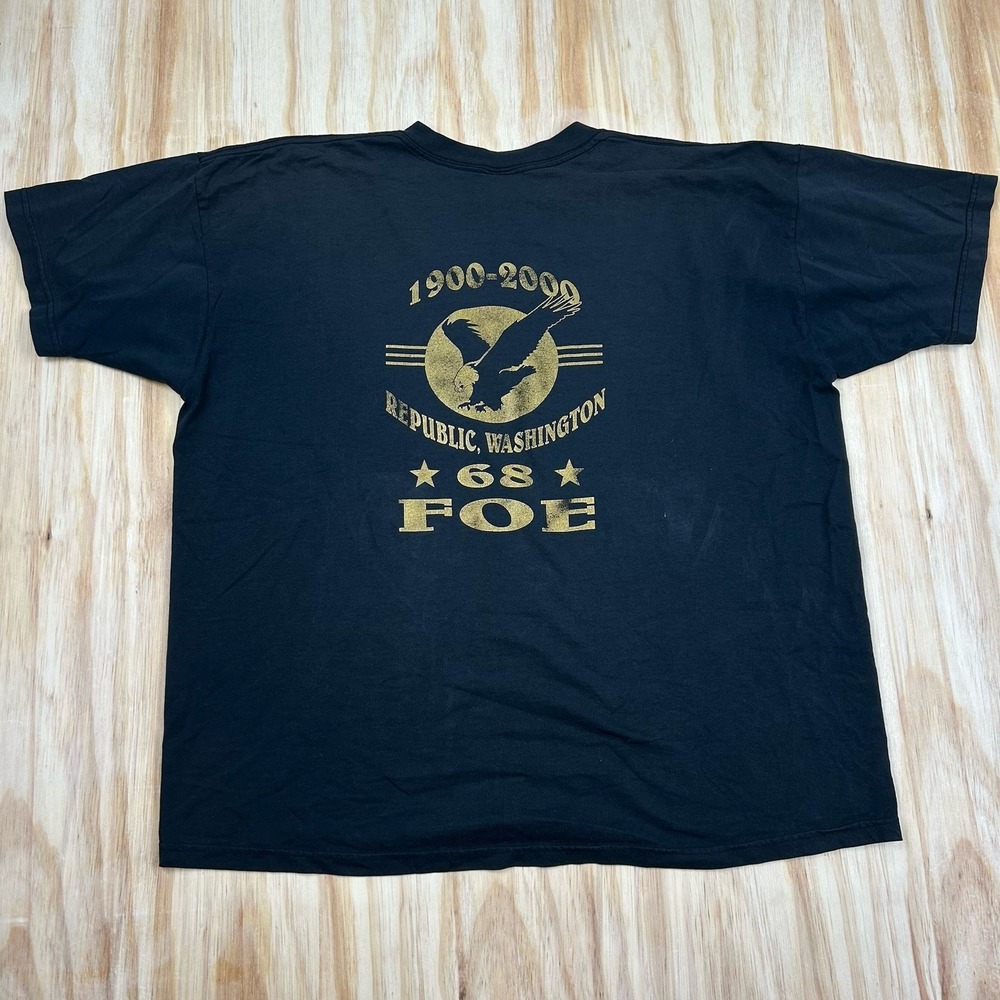 Vintage F.O.E. Fraternal Order Of Eagles T-Shirt‎ Mens 2XL 100th Year Y2K 2000